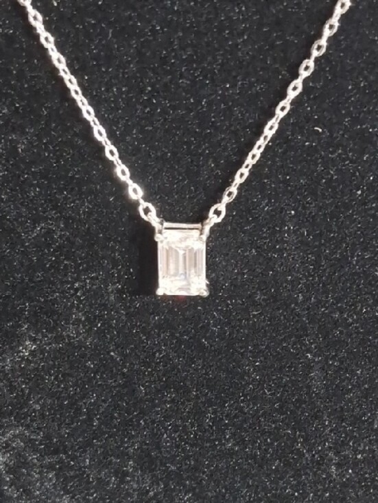 Jewelry - Moissante Emerald Cut 925 Pendant Necklace